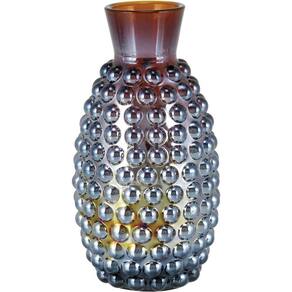 Maou Vaso 14X8X8Cm Vidro Marrom Lustrado