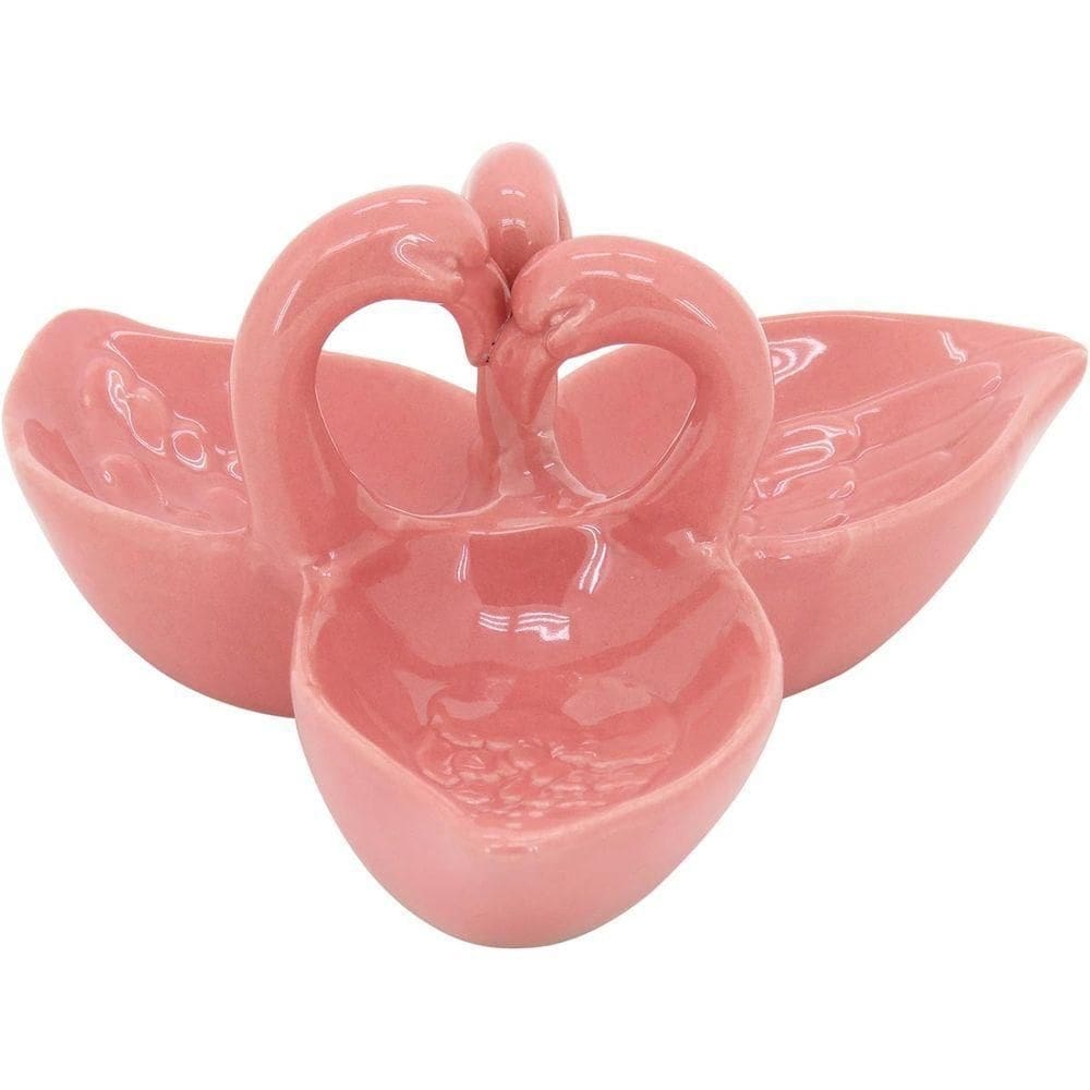 Flamant Adorno 16X7X7Cm Cerâmica Rosa Flamingo
