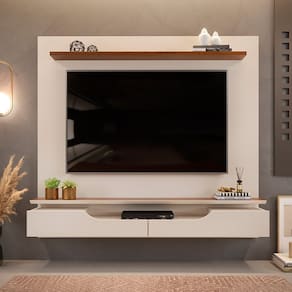 Painel para TV até 60 Polegadas 02 Portas Levi Off White Freijó DJ Móveis