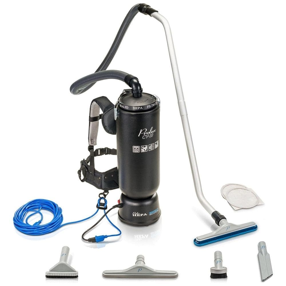 Aspirador de Pó Mochila Comercial 9,3L com Filtro HEPA e Acessórios Premium, 110V 1100W, Prolux, Preto