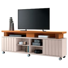 Rack bancada para Sala Rivera 1.8 Off White Cinamomo – HB Móveis