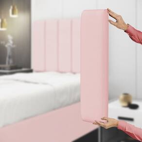 Painel Modulado Nashira 160 / A-044 Couro Rosa Bebê