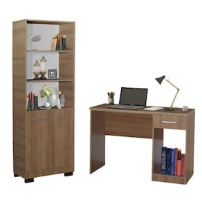 Kit Estante Para Livros Livros Mesa Escrivaninha Com Porta
