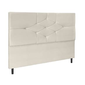 Cabeceira Cama Solteiro 90 cm Camboriú Suede Bege E Frame