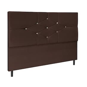 Cabeceira Cama Solteiro 90 cm Camboriú Suede Marrom E Frame