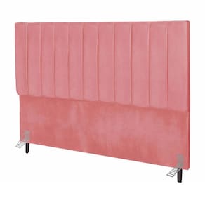 Cabeceira Cama Box Solteiro 90cm Carla Suede Rosa E Frame