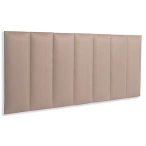 Cabeceira Casal Estofada Kit 7 Placas Reta - Suede Bege