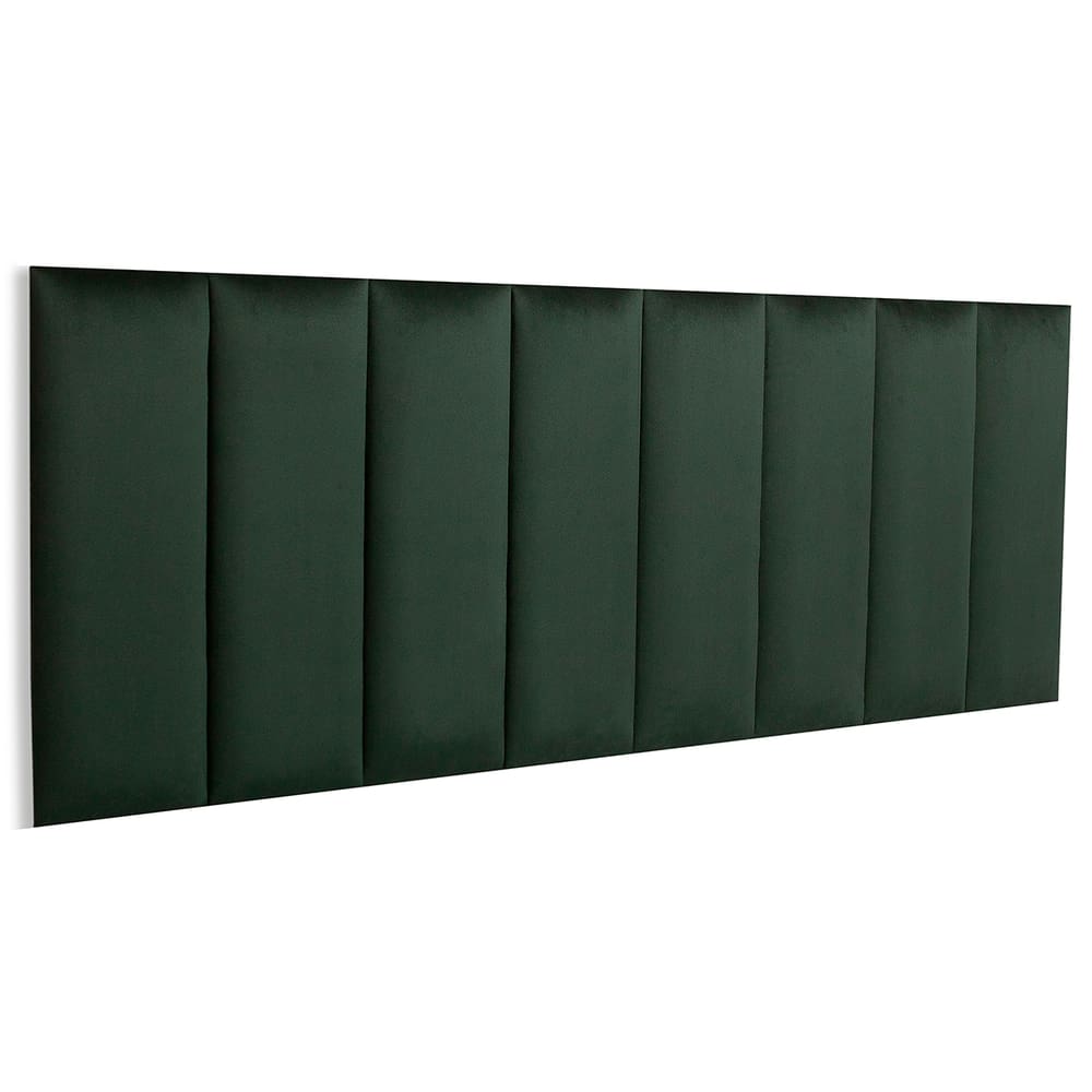Cabeceira Queen Estofada Kit 8 Placas Reta - Veludo Verde Musgo