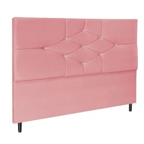 Cabeceira Cama Solteiro 90 cm Virgínia Suede Rosa E Frame