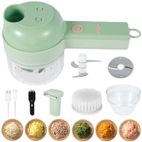 Processador Cortador Elétrico Verde 4 Em 1 110V/220V Cozinha