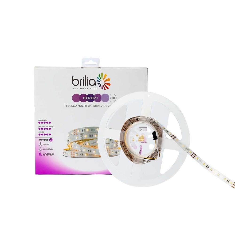 Fita LED 12V 13W/m Multi Temperatura 2700K à 6500K IP20 2 Metros Brilia