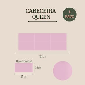Cabeceira Queen Estofada  Kit 6 Placas  Retangular - Courino Rosa
