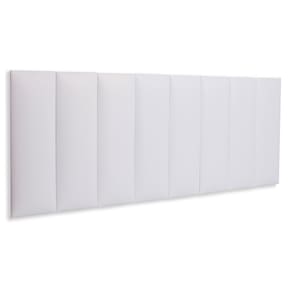 Cabeceira Queen Estofada  Kit 8 Placas  Reta - Courino Branco