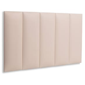 Cabeceira Solteiro Estofada Kit 5 Placas Reta - Courino Marfim / Off White