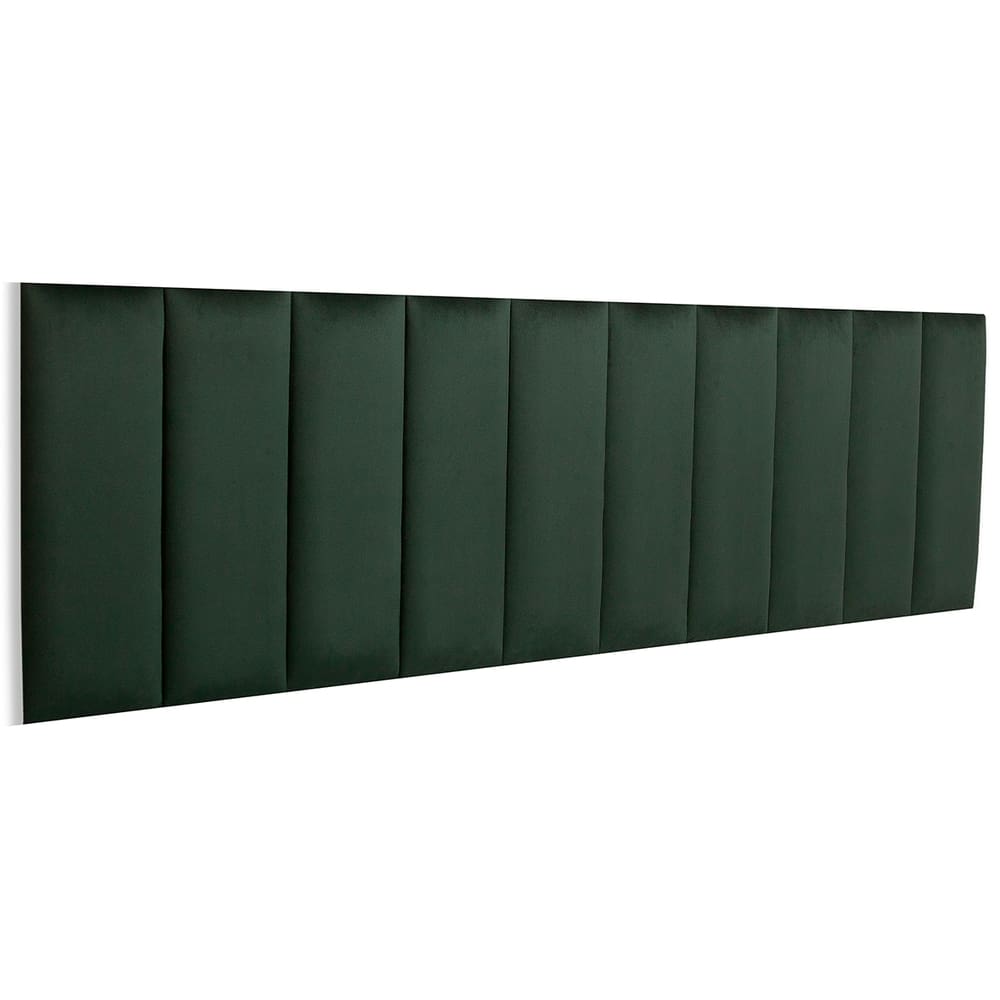 Cabeceira King Estofada Kit 10 Placas Reta - Veludo Verde Musgo