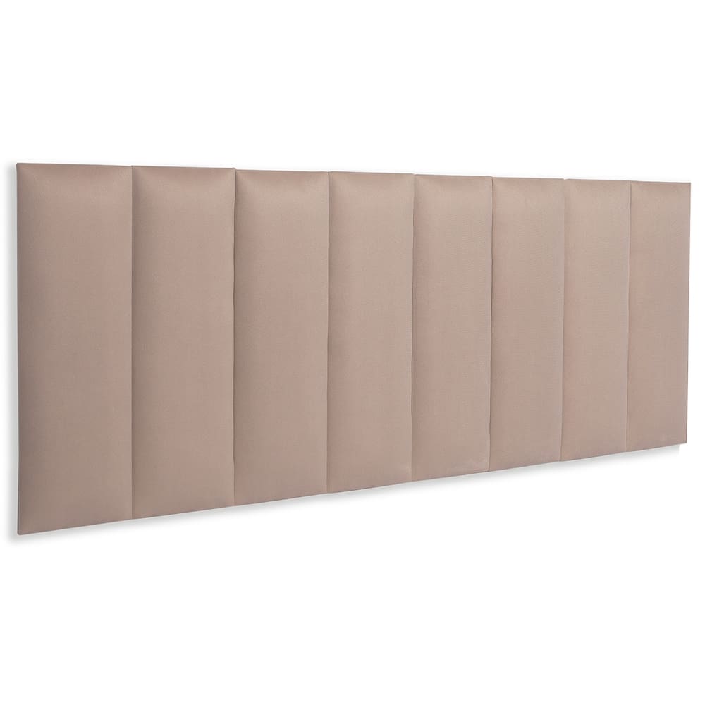 Cabeceira Queen Estofada Kit 8 Placas Reta - Suede Bege