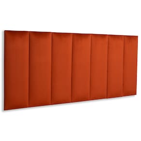 Cabeceira Casal Estofada Kit 7 Placas Reta - Veludo Terracota
