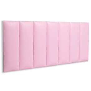 Cabeceira Casal Estofada Kit 7 Placas Reta - Courino Rosa