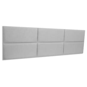 Cabeceira King Estofada Kit 6 Placas Retangular - Linho Gelo