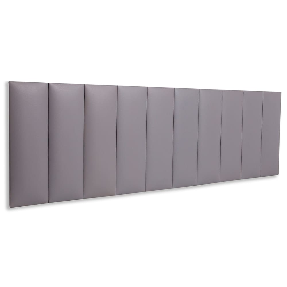 Cabeceira King Estofada Kit 10 Placas Reta - Courino Cinza