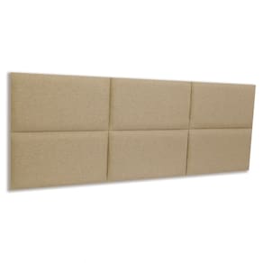 Cabeceira Queen Estofada Kit 6 Placas Retangular - Linho Bege