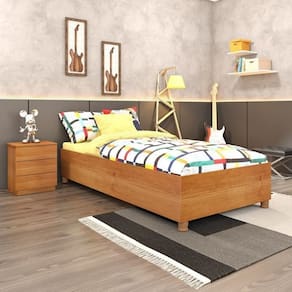 Cama Box Solteiro Mônaco e Mesa de Cabeceira Veronna Cinamomo