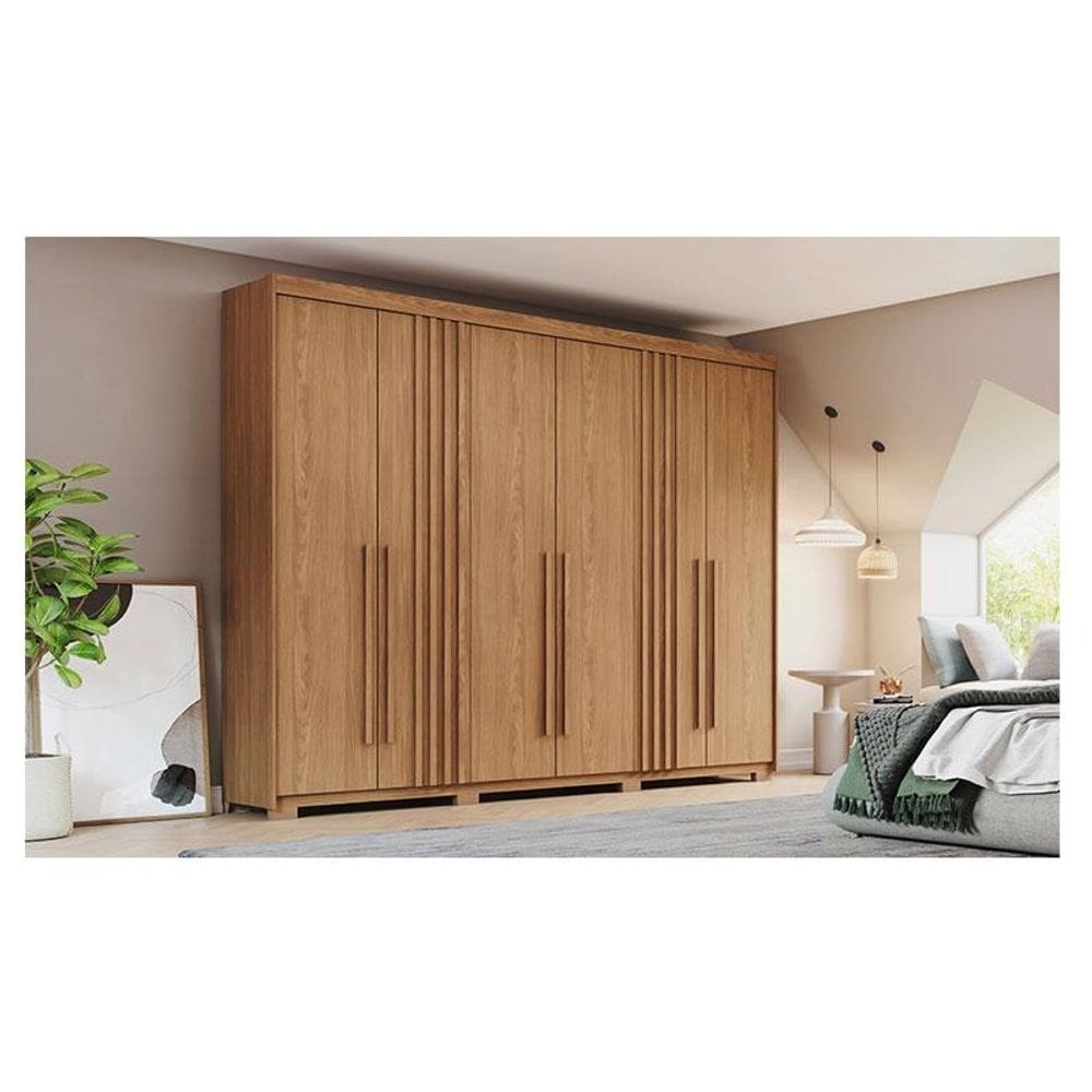 Guarda Roupa Casal Ambiente Norton 6 Portas Nature - Henn