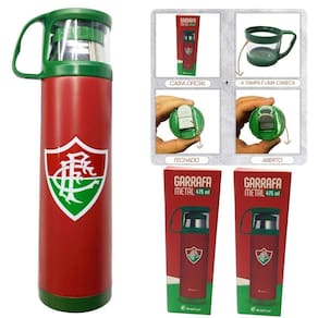 Kit 2 Garrafas Térmica Inox 475Ml 2 Canecas G Quente Frio