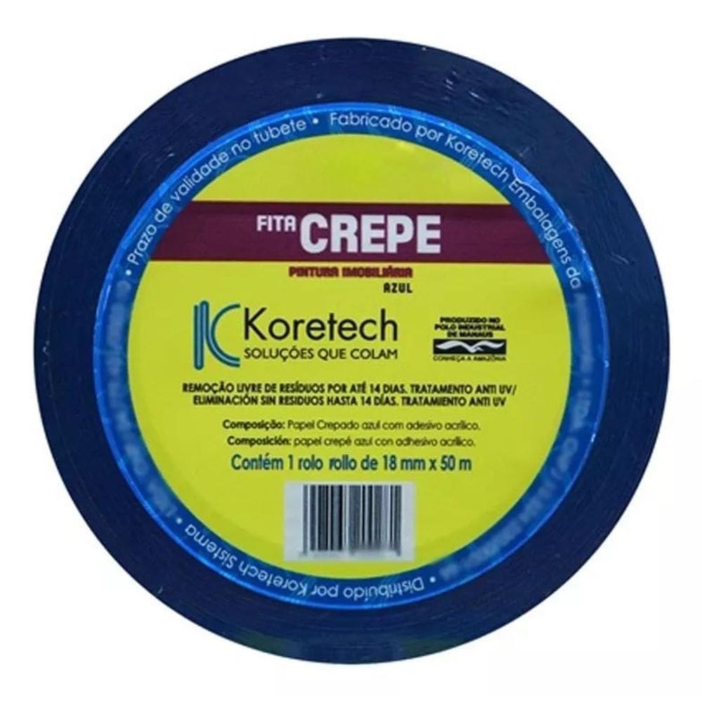 Fita Crepe Azul Imobiliária 48Mm X 50M Koretech - 200298