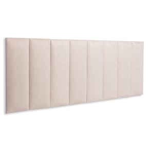 Cabeceira Queen Estofada Kit 8 Placas Reta - Suede Creme / Off White