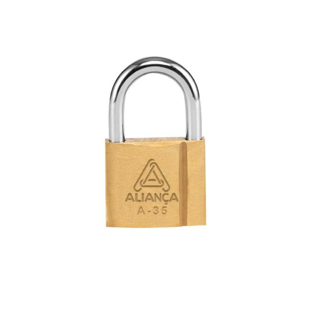 cadeado de latão com chaves 35mm alianca