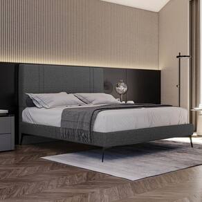 Base Bi Partida Slim Casal em Linho com Cabeceira Skybox