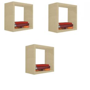Kit 3 Nicho Decorativo 55x55x20 Cm Natural Em Mdf [F031]