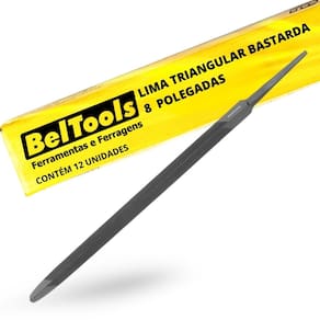 Kit C/ 12 Lima Triangular Bastarda 8 Pol Beltools