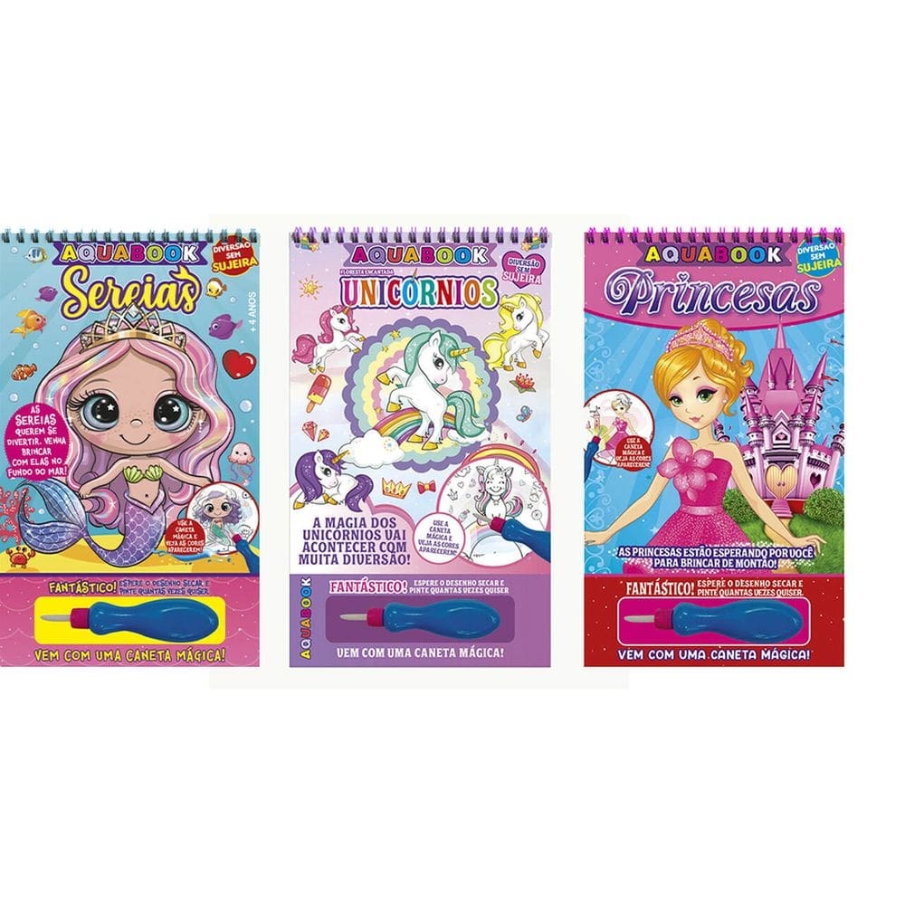 Kit Aquabook - 3 Livros Meninas