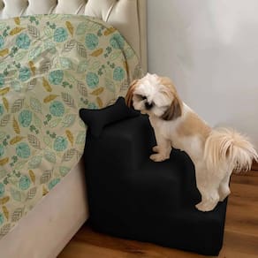 Escada Pet Para Cães e Gatos Teddy 3 Degraus Preto