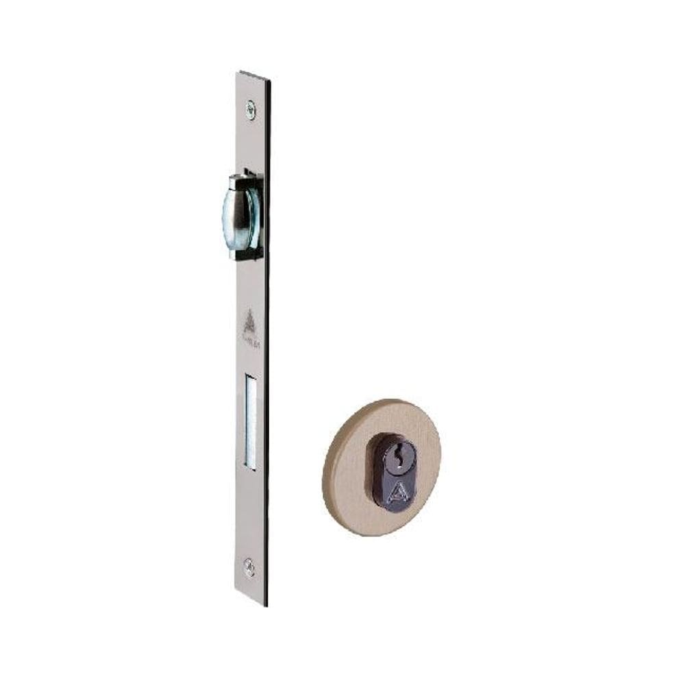 fechadura rolete roseta redonda 55mm bronze latonado alianca