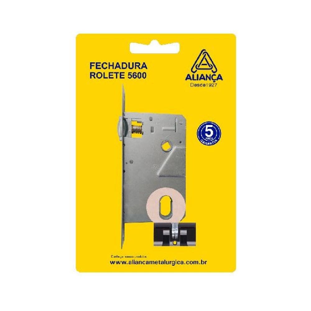 blister fechadura rolete 55mm bronze latonado alianca