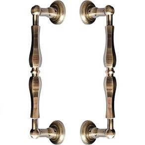 Puxador Duplo Europe Bronze Antigo 306Mm Porta Pivotante