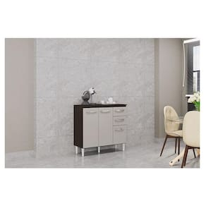 Balcão de Cozinha Ambiente Isadora Chocolate Off White - Poquema