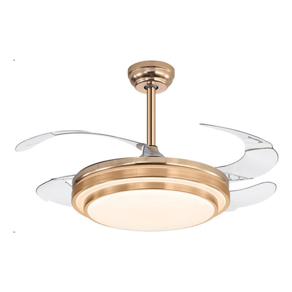 Ventilador Teto Retrátil Com Controle 110cm Dourado Bivolt
