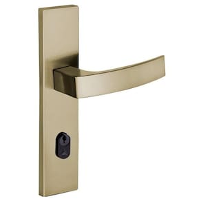 fechadura externa quadratta curva espelho 55mm latonado alianca