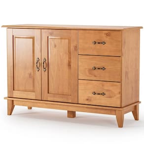 Buffet Aparador Madeira Maciça 2 Portas 3 Gavetas 120 cm Bella