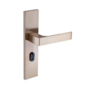 fechadura entrada quadratta reta espelho 55mm latonado alianca