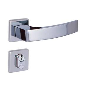 fechadura entrada quadratta curva roseta 55mm cromado alianca