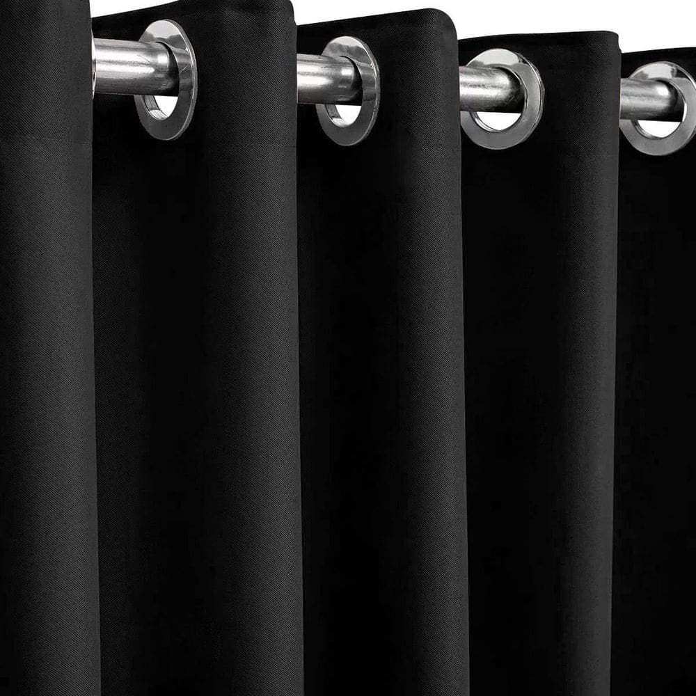 Cortina Blackout Tecido 300X230 Preta Ilhós Cromado Admirare