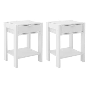 Kit 2 Mesas de Cabeceira AZ1016 Branco - Tecnomobili