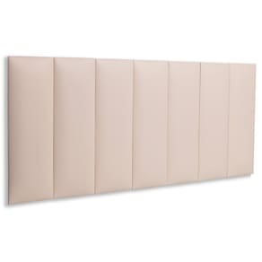 Cabeceira Casal Estofada Kit 7 Placas Reta - Courino Marfim / Off White