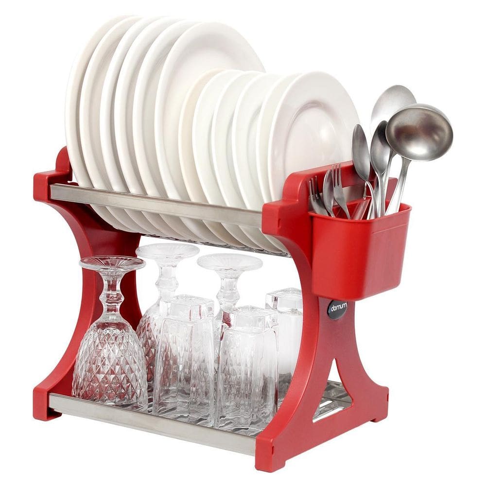 Escorredor De Pratos Alto Inox 12 Pratos