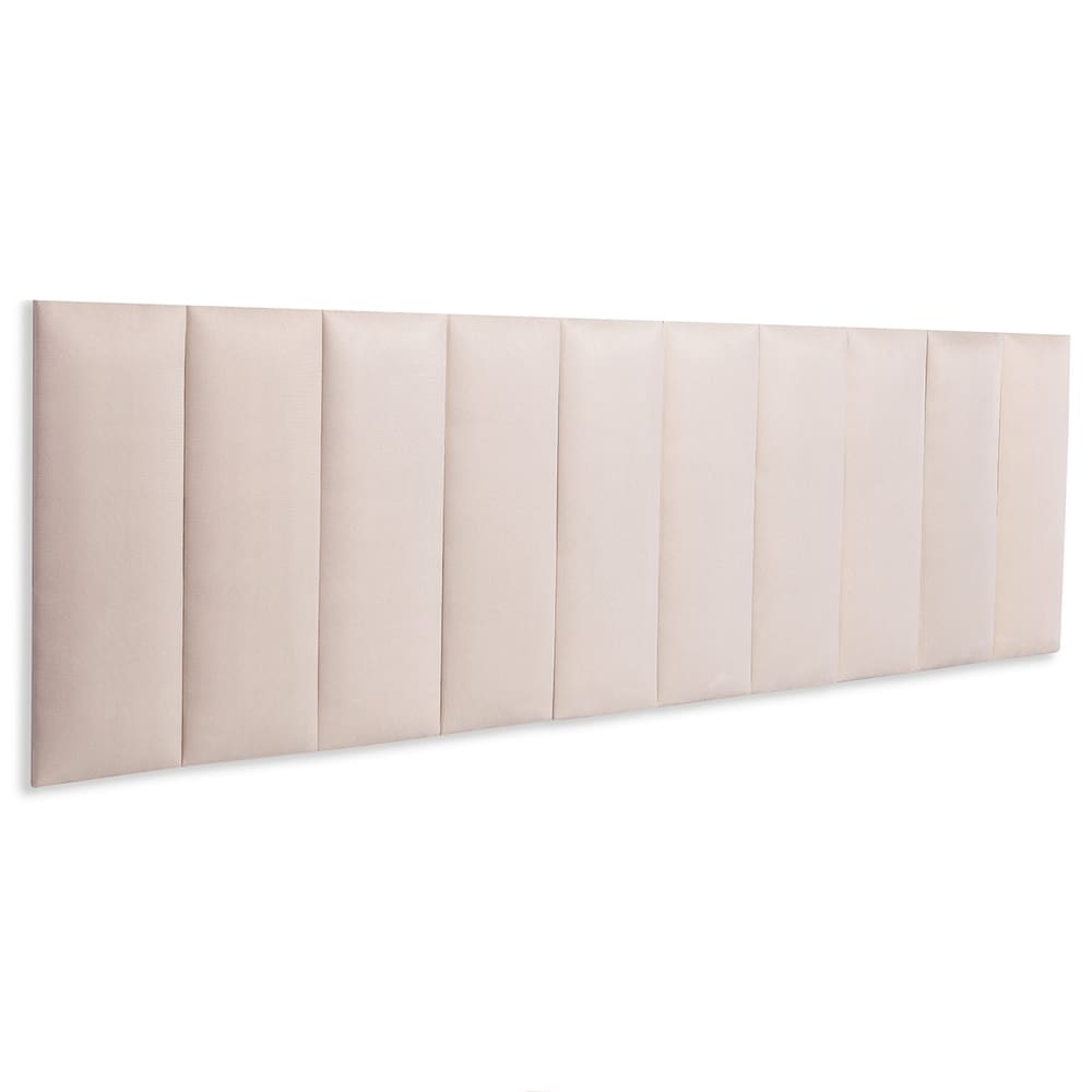 Cabeceira King Estofada Kit 10 Placas Reta - Suede Creme / Off White